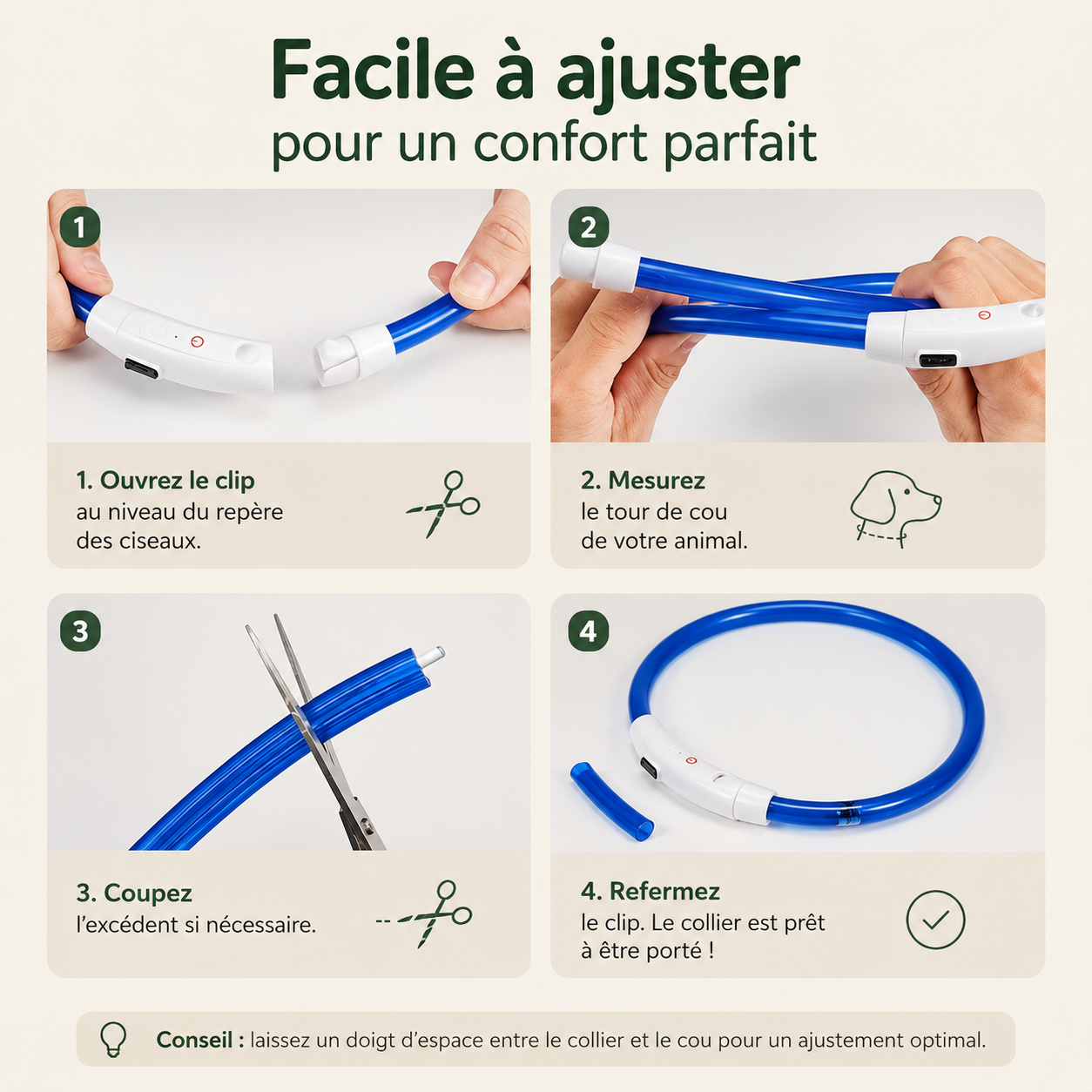 Collier Vigie™ – Collier lumineux pour chien
