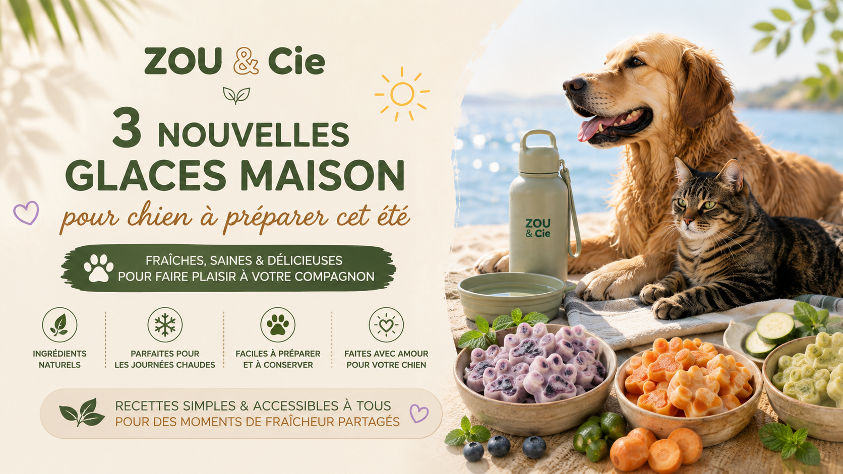 🍦 3 nouvelles glaces maison pour chien à préparer cet été