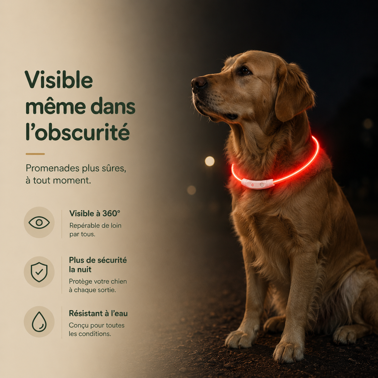 Collier Vigie™ – Collier lumineux pour chien